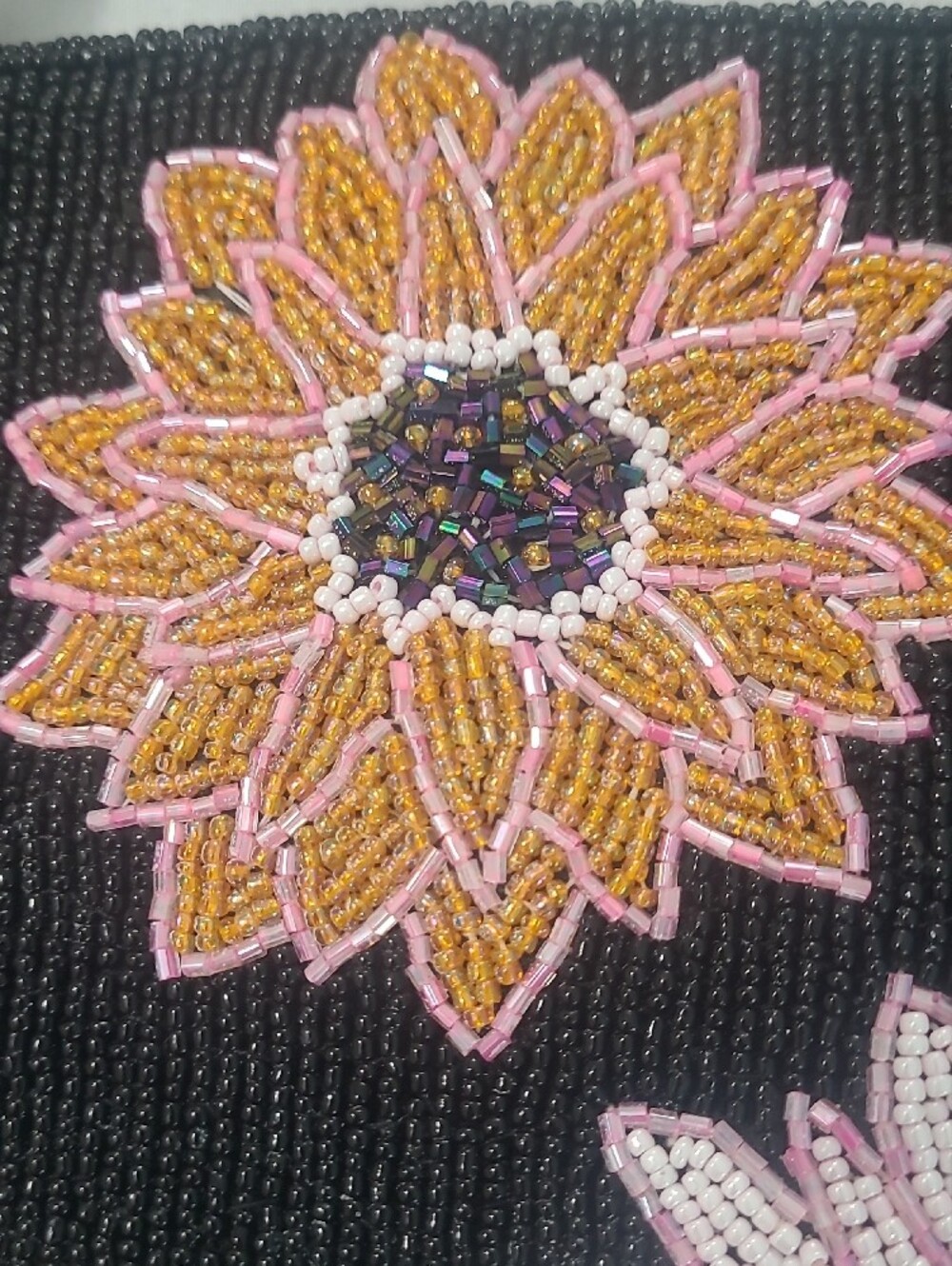 Beaded Floral Black Handbag - Picture 10 of 12